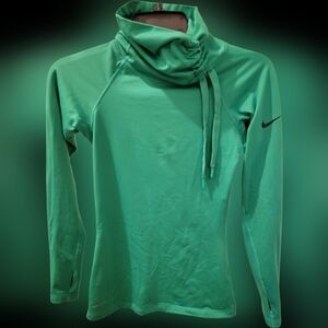 Small Green Nike Pro Dri-Fit Scrunched Neck Cowl Long Sleeve